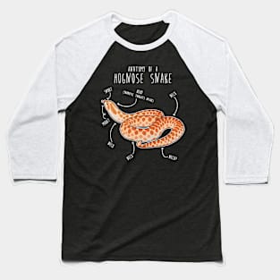 Albino Hognose Snake Anatomy Baseball T-Shirt